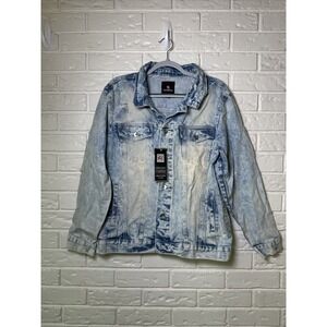 VINTAGE NWT Southpole Denim Jacket Mens XL Acid Wash Button Up Jean Streetwear